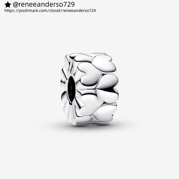 Pandora Heart Pattern Clip Charm - Picture 1 of 5